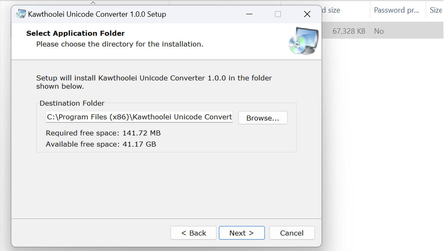 Choose folder